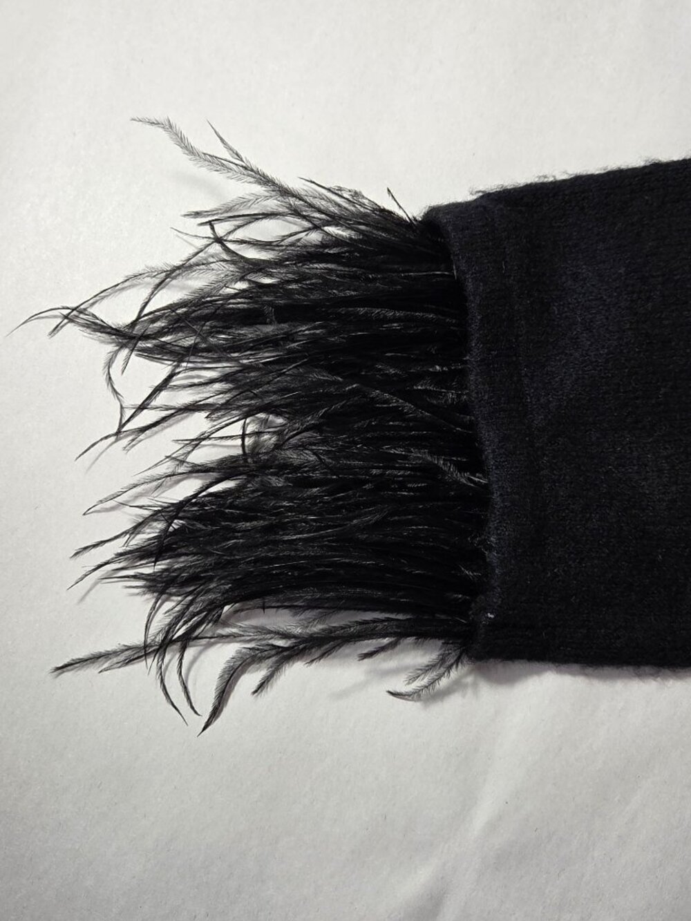 Vince Camuto Faux-Feather Trim V-Neck Cardigan - Picture 5 of 7